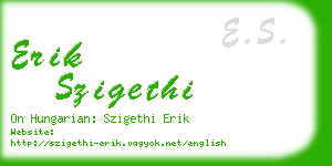 erik szigethi business card